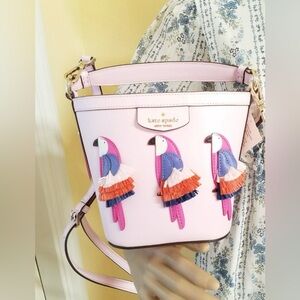 KATE SPADE PIPPA FLOCK PARTY CROSSBODY BUCKET